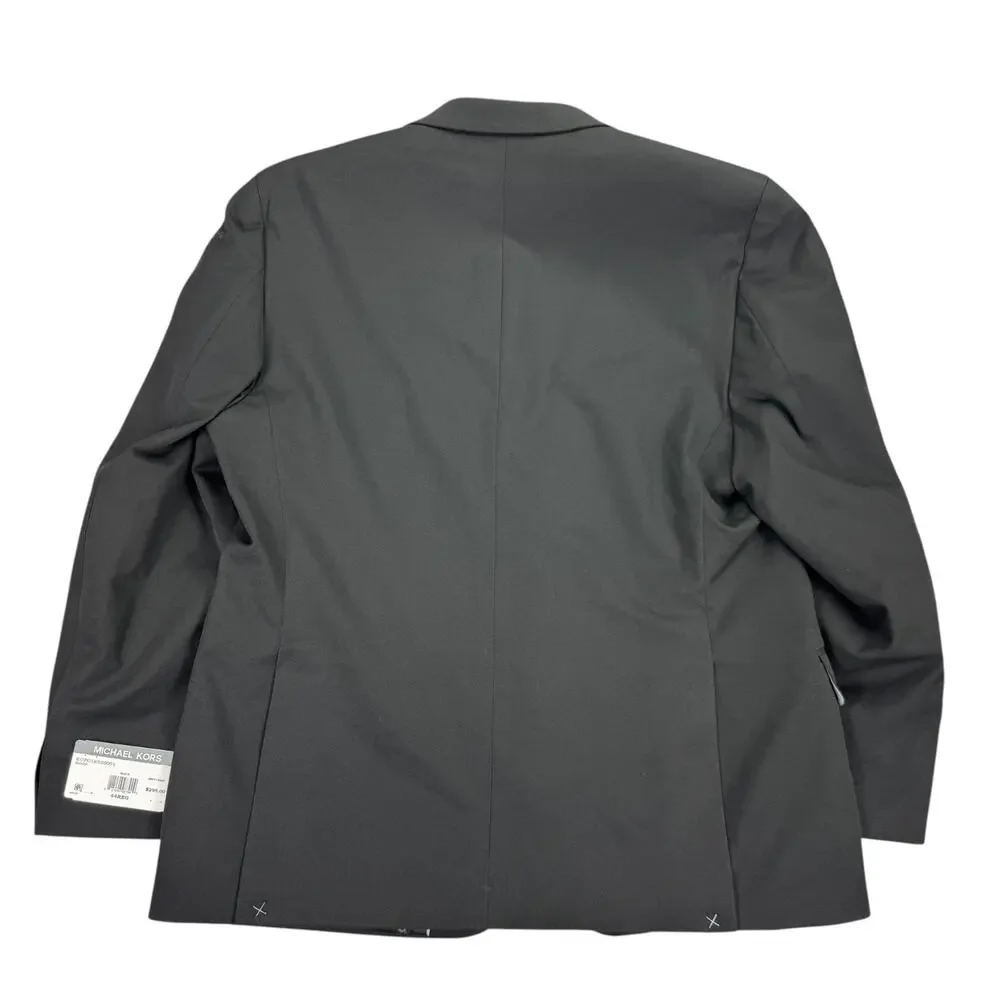 Michael Kors Mens Koop Classic Fit Stretch Solid Blazer Suit Jacket Black 44R